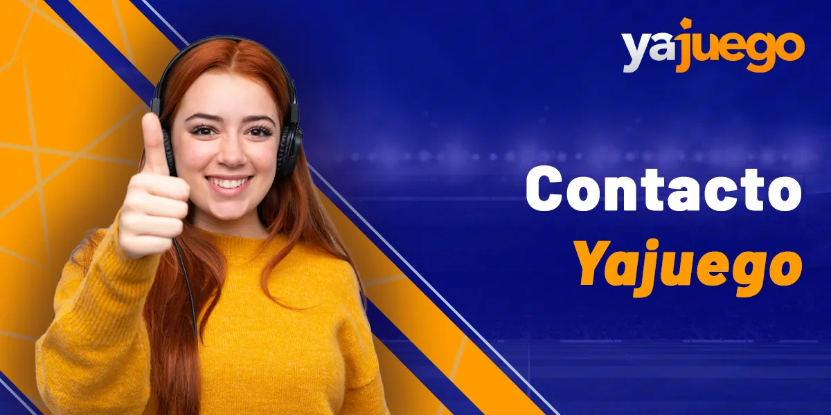 Una lista de contactos donde los usuarios colombianos pueden contactar al equipo de soporte de Yajuego