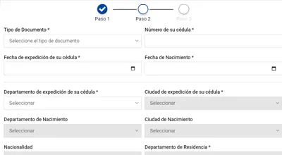 Formulario de registro de nueva cuenta en el sitio web de Yajuego: paso 2