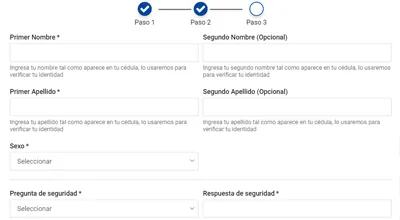 Formulario de registro de nueva cuenta en el sitio web de Yajuego: Paso 3