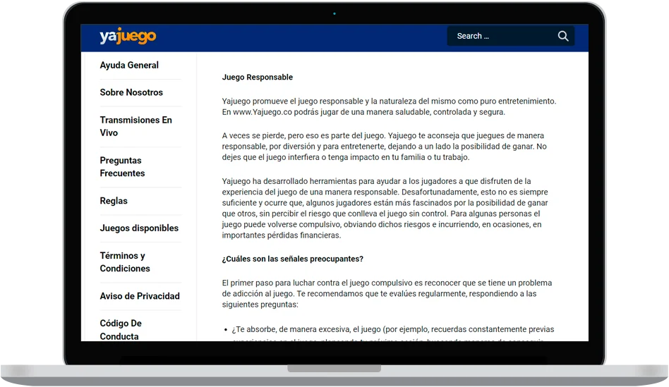 Juego Responsables no Yajuego